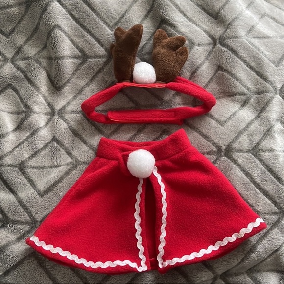 Festive Red and White Cat Holiday Costume Set - Picture 4 of 7